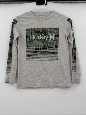 Hurley long sleeve gray graphic tee small